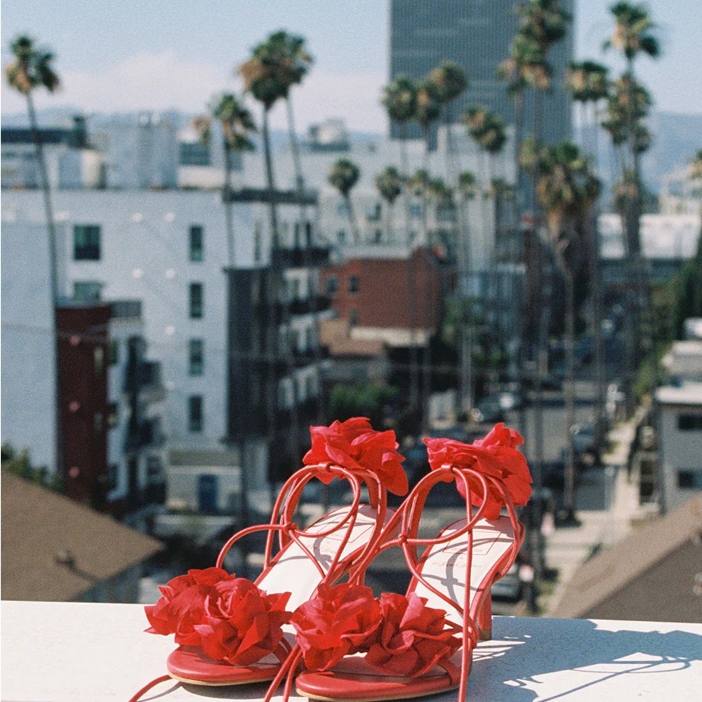 For Love & Lemons x Dolce Vita Red Sophia Heel